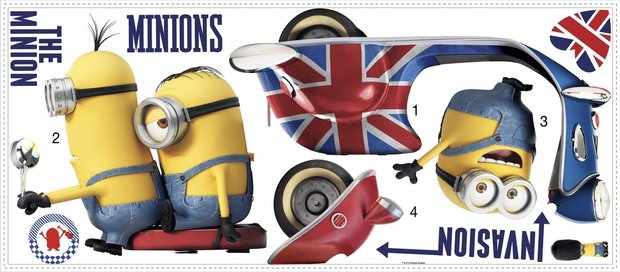 Minions Scooter maxi muursticker