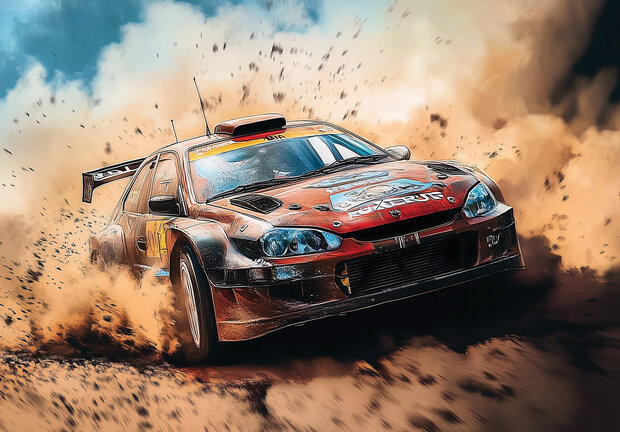 Rallyauto fotobehang