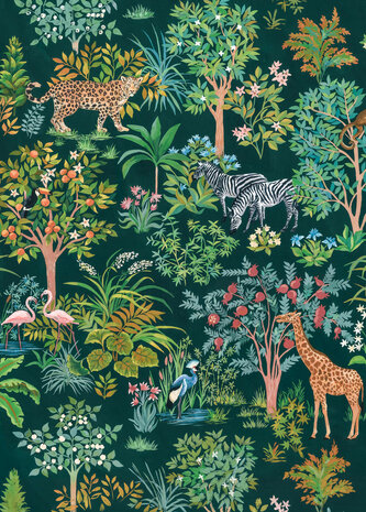 Happy Jungle behang gehele afbeelding