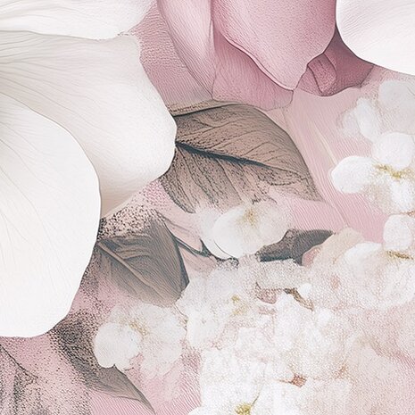 Witte en roze bloemen fotobehang