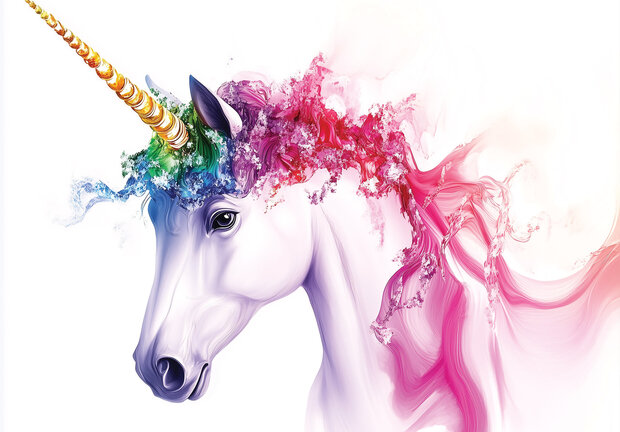 Eenhoorn fotobehang Colorful Unicorn