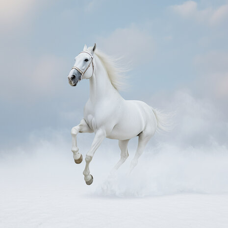 Wit Paard fotobehang Running Horse