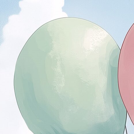 Konijntjes aan ballonnen fotobehang