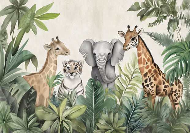 Jungledieren fotobehang Witte Tijger