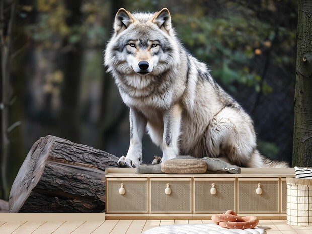 Bosdieren fotobehang Wolf
