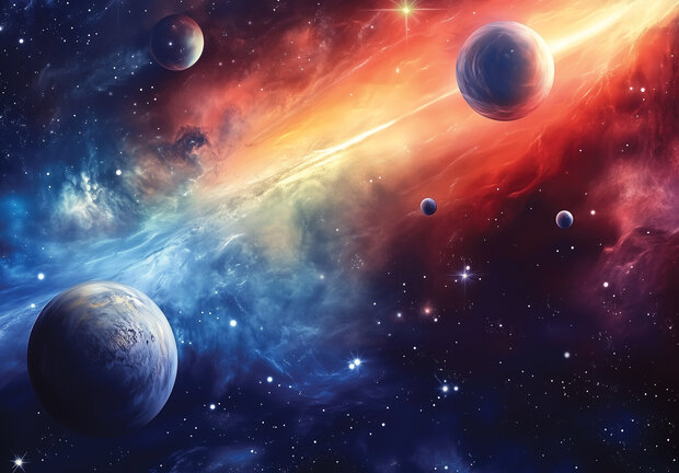 Space fotobehang Planets