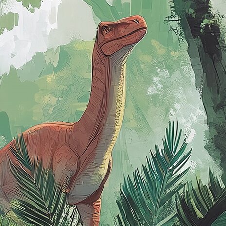 Dinosaurus fotobehang In het oerwoud