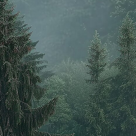 Mistig bos fotobehang V27