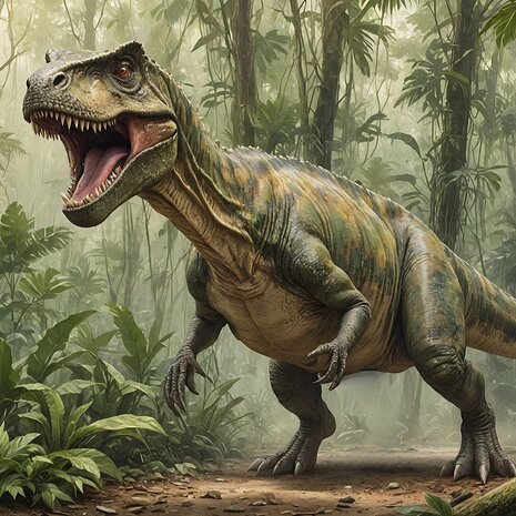 Dinosaurus fotobehang T-rex in Oerbos