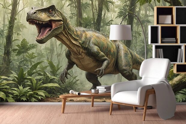 Dinosaurus fotobehang T-rex in Oerbos