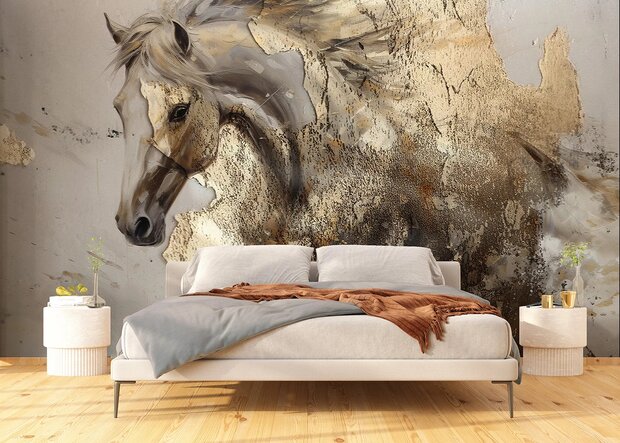 Paarden fotobehang Golden Horse