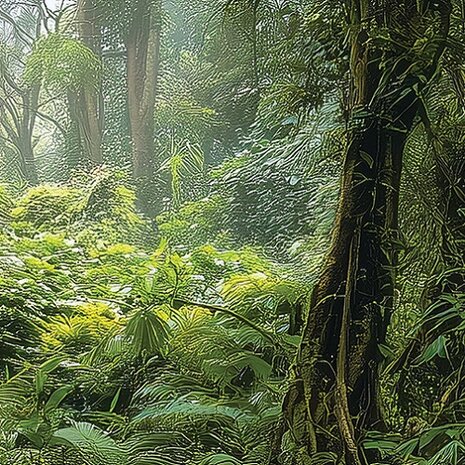 Jungle fotobehang Houten Brug