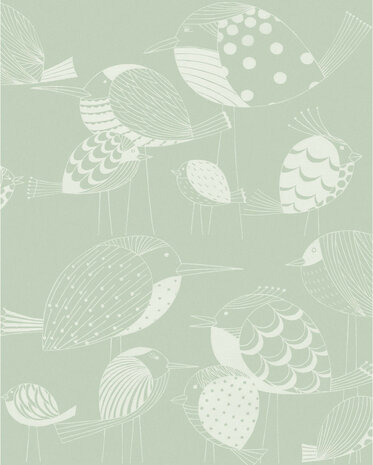 Kinderkamer Vogel behang Naive Birds