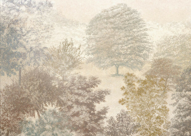 Herfstbos fotobehang 350x250cm