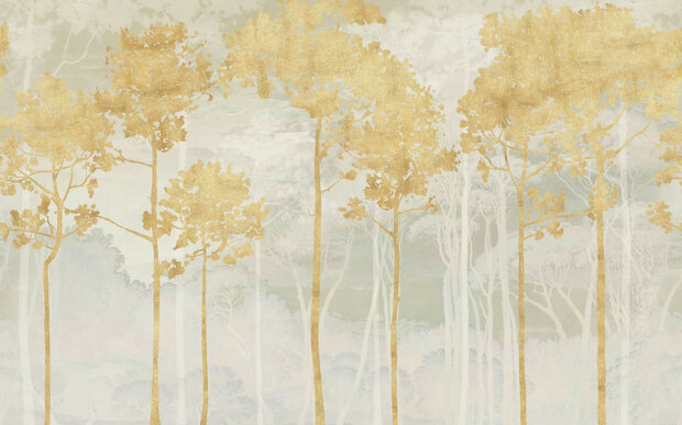 Golden Pines fotobehang 400x250cm