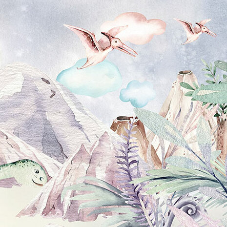 detail Dinosaurus behang Dino Speelplaats