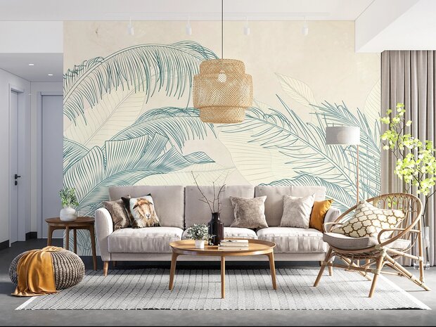 Subtle Palms vlies fotobehang XL