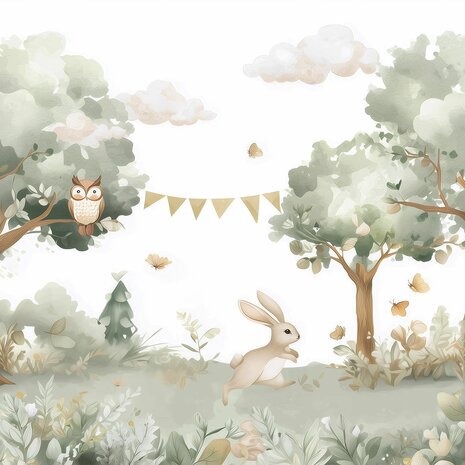 Bosdieren fotobehang Feest in het Bos