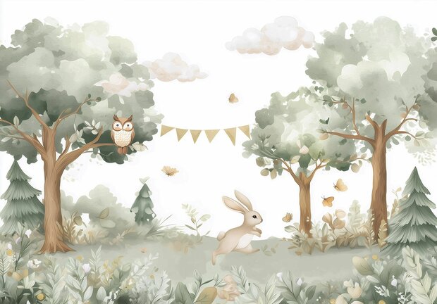 Bosdieren fotobehang Feest in het Bos