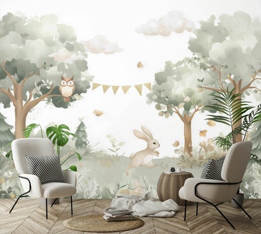 Bosdieren fotobehang Feest in het Bos