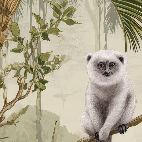 Jungle fotobehang Witte Aap