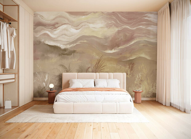 Landschap fotobehang Sunset Spray