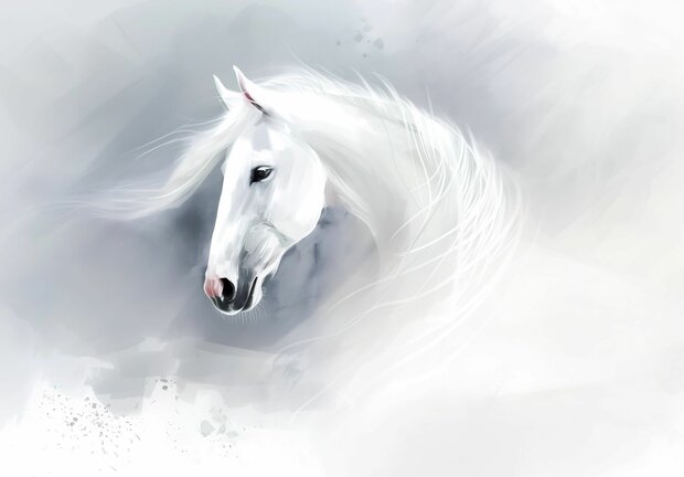 Dromerig Wit Paard fotobehang