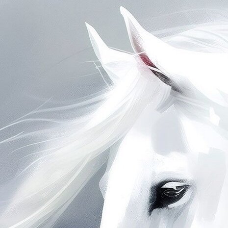Detail Dromerig Wit Paard fotobehang
