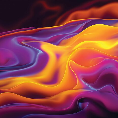 Abstract Neon Waves Fotobehang