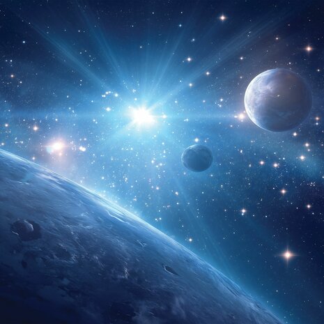 Galaxy Behang – Universum in Blauw