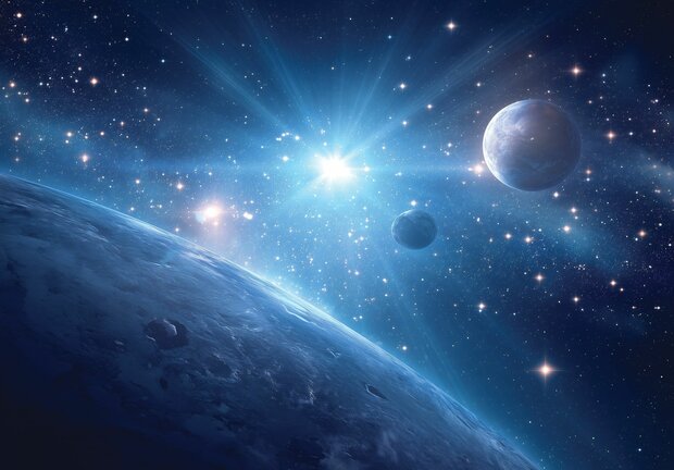 Galaxy Behang – Universum in Blauw