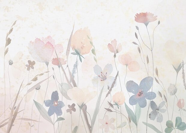 Aquarel Bloemen fotobehang Sandy Florals