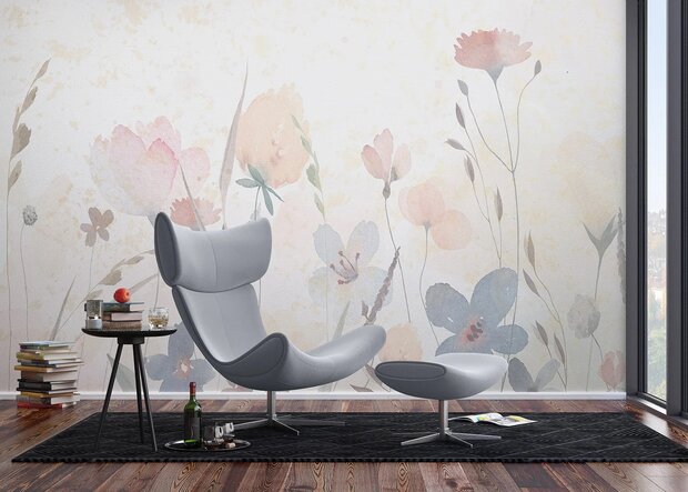 Aquarel Bloemen fotobehang Sandy Florals