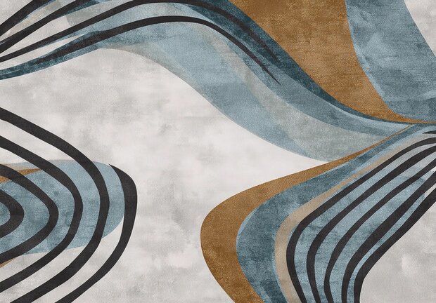 Abstract fotobehang Blauwe Lijnen