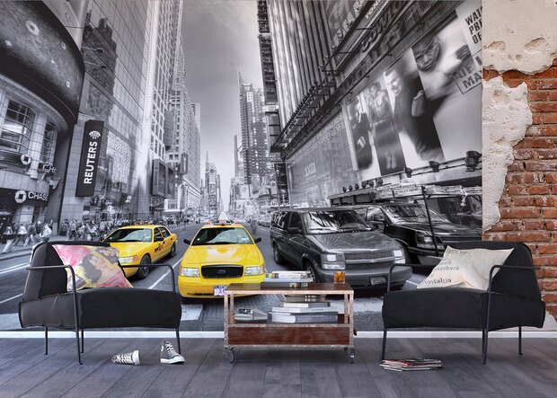 Fotobehang Yellow Cabs