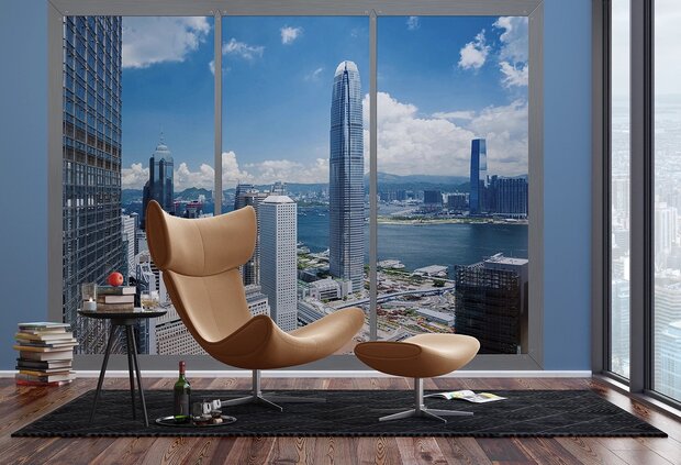 Uitzicht op Hong Kong fotobehang XL