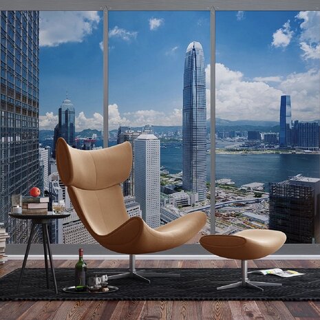 Uitzicht op Hong Kong fotobehang XL