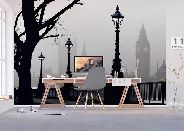 Londen fotobehang Zwart Wit