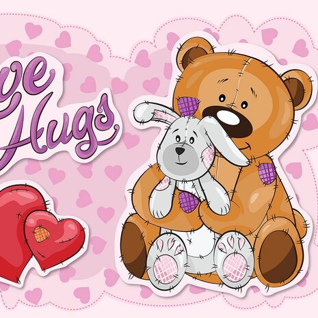 Teddy beer behang Love & Hugs