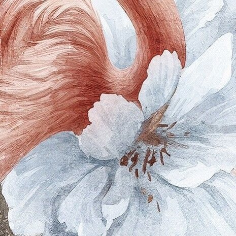 Fotobehang Flamingo met Bloemen - detail