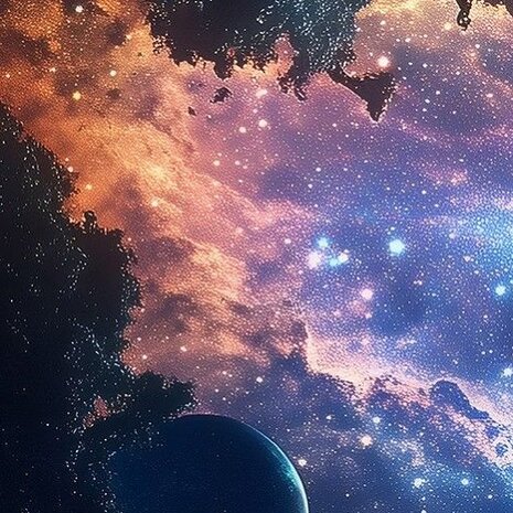 Astronaut fotobehang in de Ruimte met Planeten - detail