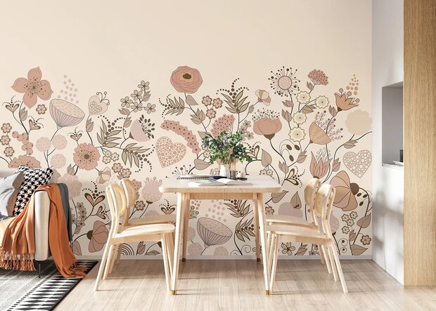 Blooming Garden Pink fotobehang