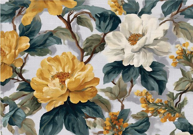 Gele bloemen fotobehang Golden Blossom