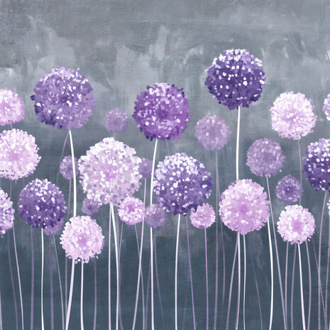 Paarse bloemen fotobehang Alliums