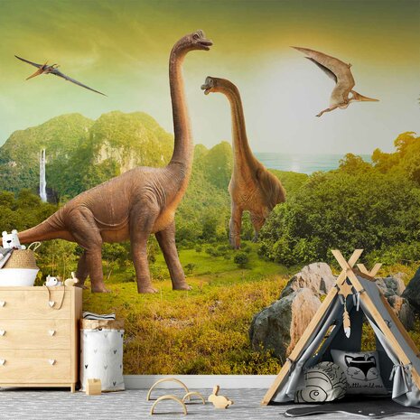 Dinosaurus vliesbehang Dinowereld