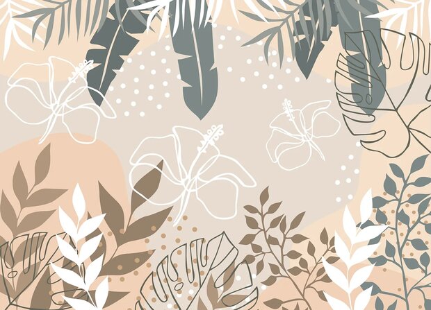 Tropical Lines &ndash; Botanisch & Abstract fotobehang