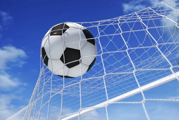 Voetbal fotobehang &ndash; Bal in het Doel