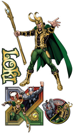Avengers muursticker Loki XXL