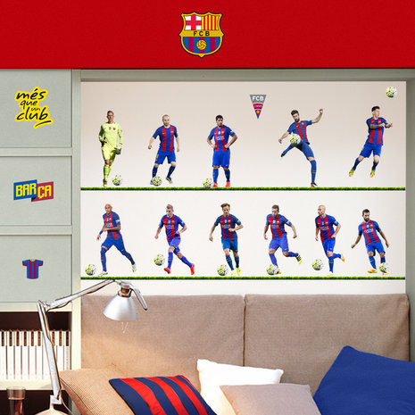 Barcelona voetbal muurstickers 11 spelers