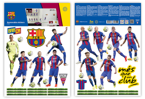 Barcelona voetbal muurstickers 11 spelers